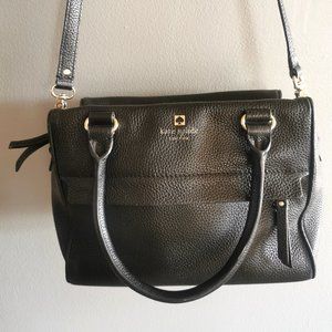 Kate Spade Black Pebble Leather Shoulder Bag Handbag Crossbody